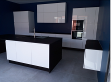 Cuisine design blanche et noir